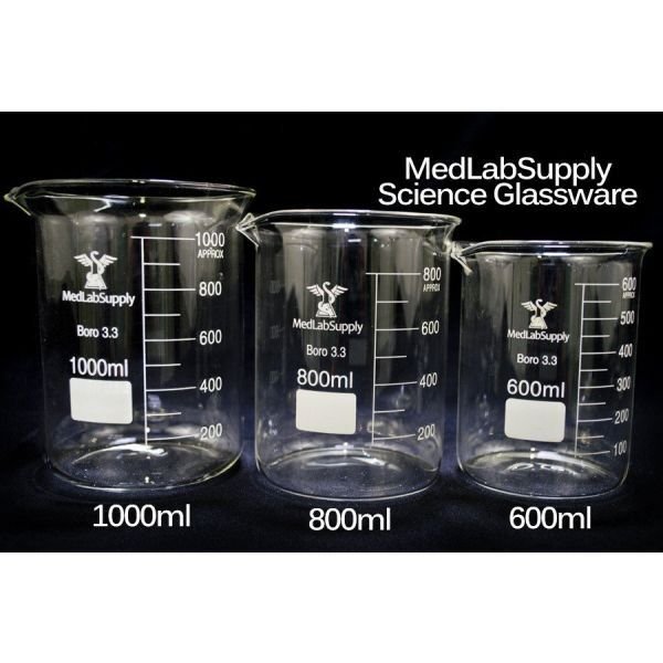 600ML Low Form Graduated Glass Beakers by Med Lab Supply 600ML Low Form Graduated Glass Beakers by Med Lab Supply