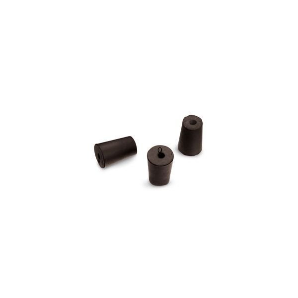 Size No. 0 - Black Rubber Stopper - Solid Size No. 0 - Black Rubber Stopper - Solid