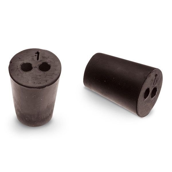 Size No. 1 - Black Rubber Stopper - Solid Size No. 1 - Black Rubber Stopper - Solid