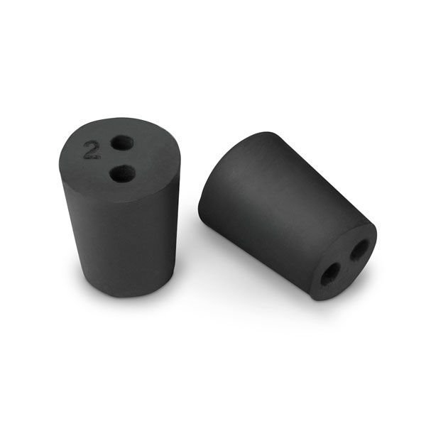 Size No. 2 - Black Rubber Stopper - Solid Size No. 2 - Black Rubber Stopper - Solid