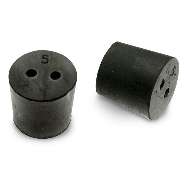 Size No. 5- Black Rubber Stopper - Solid Size No. 5- Black Rubber Stopper - Solid