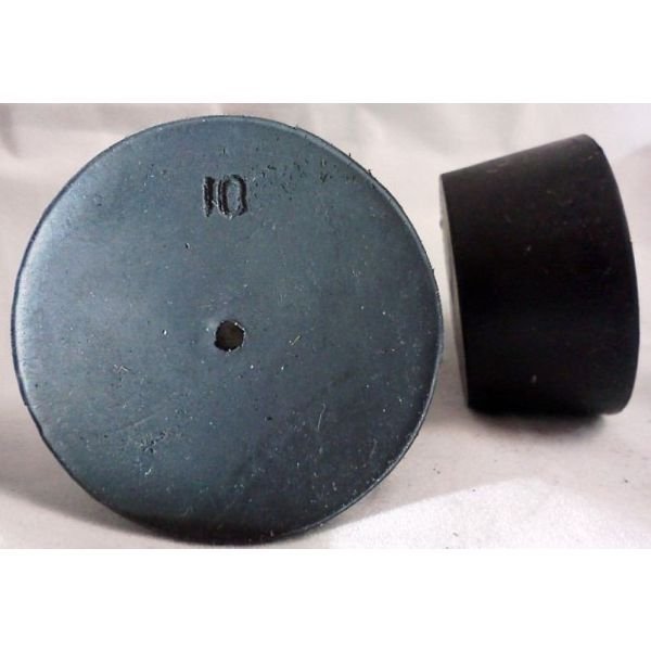 Size No. 10 - Black Rubber Stopper - Solid Size No. 10 - Black Rubber Stopper - Solid